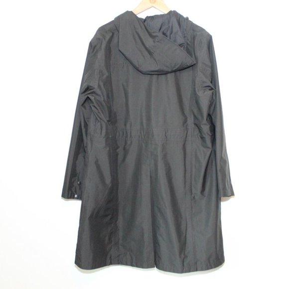 L.L. Bean H2OFF Raincoat Mesh Lined Long Waterproof Hooded Plus Size 1X H12672 - Picture 8 of 12